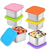 SOPHICO Stainless Steel Snack Containers for Kids, 6 oz Leak Proof Small Food Storage Container w...
