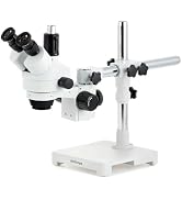 AmScope SM-3T Professional Trinocular Stereo Zoom Microscope, WH10x Eyepieces, 7X-45X Magnificati...