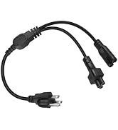 YANBORONSN NEMA 5-15P to C5 + C7 Power Cord Splitter 1 to 2, US C7 & C5 Y Type Splitter Power Cor...