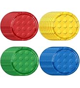 Funhax 40PCS Building Block Party Supplies PaperPlates for Building Blocks Themed Party Supplies ...