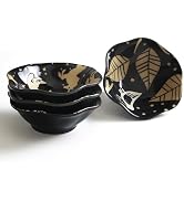 AYFDISHS 4 Inch Ceramic Dipping Bowls,Flower Snack Bowls Soy Sauce Dish for Sushi Appetizer Plate...