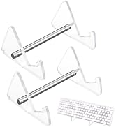 CRASPIRE 2Pcs Clear Keyboard Shelf Keyboard Display Rack Acrylic Iron Portable Removable Mechanic...