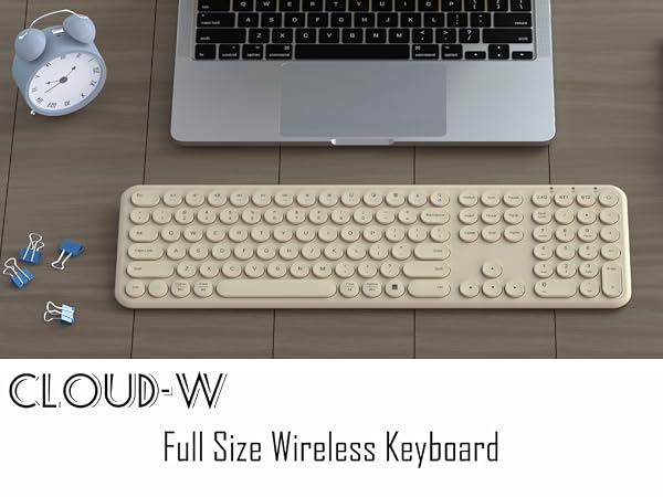 Quiet Bluetooth Keyboard - Multi-Device Aesthetic Wireless Keyboard
