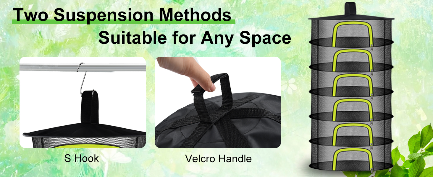 Two Suspension Methods-Herb Drying Rack