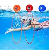 DOADW Pool Toys for Kids Ages 4-12, Swim Thru Rings for Boys/Girls, Diving Toys Underwater Traini...
