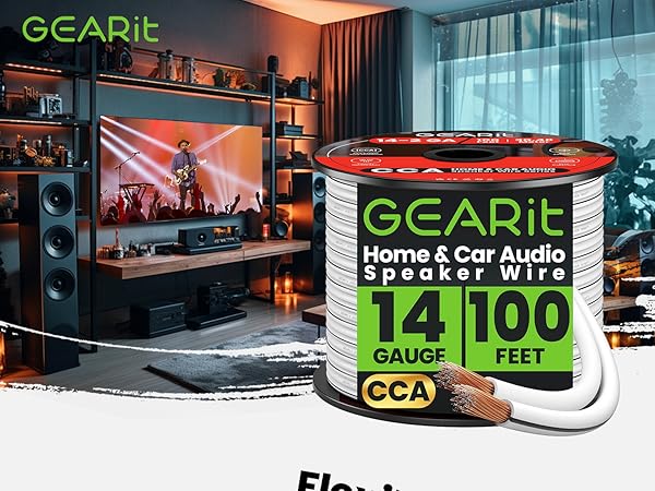 speaker wire 14 gauge 100 ft