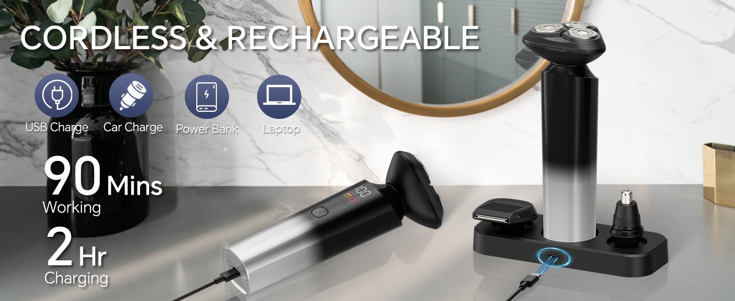 Rechargeable Electric Shaver for Men