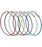 Kaileen Wire Keychain Cable, Stainless Steel Cable Keyring Colorful, Luggage Tag Loops, Large Key...