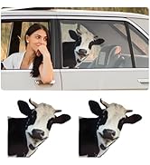 2 PCS Cow Car Stickers – Funny Cattle Vinyl Decals for Bumper, Laptop, Window, Wall – Cute Animal...