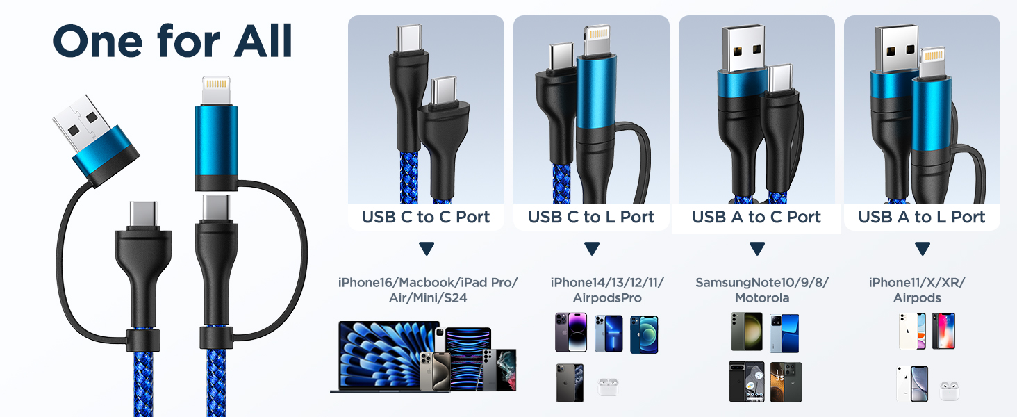 4 in one charging cable