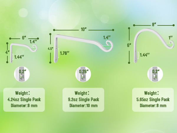 White Plant Hanger Size