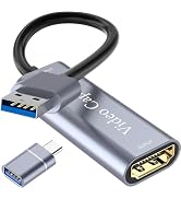 VIXLW Video Capture Card, Video Recording Card Wonderful 4K HDMI to 1080P USB C for Gaming Stream...