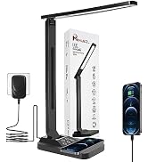 Phimuezl LED Desk Lamp with 10W Fast Wireless Charger, Study Desk Lamp with Foldable Design, Touc...