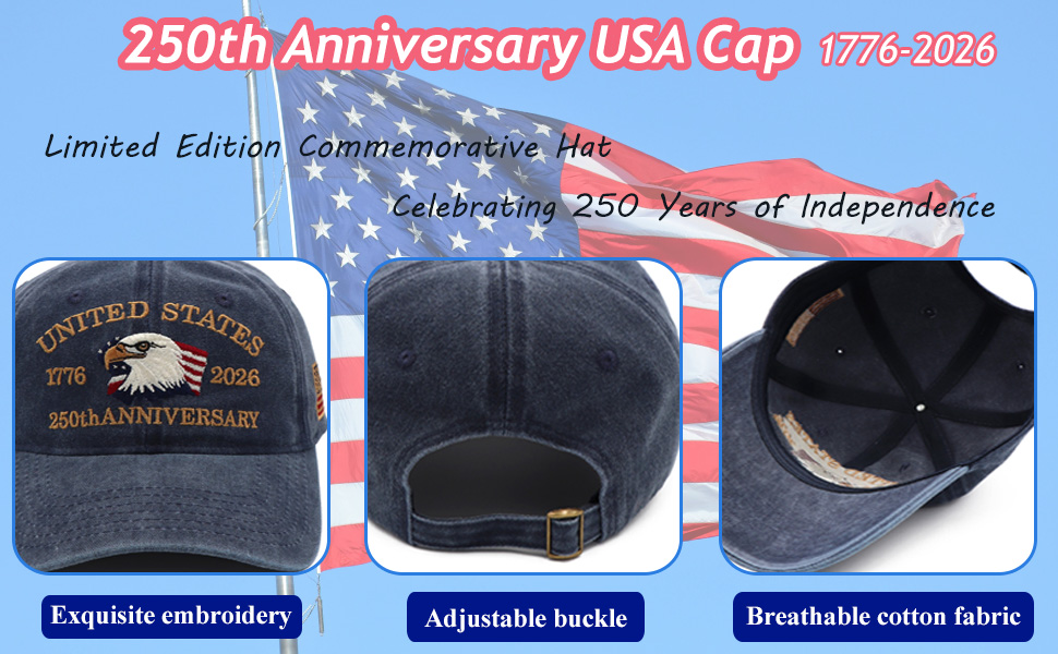 patriotic baseball hat detail picture