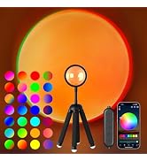Neroupe Sunset Lamp Projector with APP Control Multicolor Changing Led Lights for Room, 360 Degre...