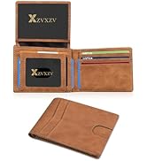 XZVXZV Men's Ultra Thin Wallet Leather RFID Blocking Bifold Stylish Wallet with Slim Minimalist F...