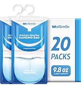 Moisture Absorbers 20 Pack Fragrance Free, Hanging Closet Dehumidifier Bags, Humidity Absorber, C...