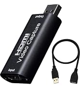 BlueAVS HDMI to USB Video Capture Card 1080P for Live Video Streaming Record via DSLR Camcorder A...