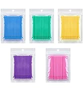 500 Pcs Micro Applicator Brush, Micro Swabs, Disposable Eye Lashes Mascara Wands for Eyelash Exte...