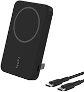 Belkin BoostCharge Pro Wireless Power Bank 5K w/ Qi2, MagSafe Compatible + Built-in Pop-up Kickst...