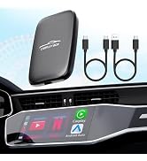 2024 Wireless CarPlay Adapter & Android Auto Adapter Support YouTube Netflix TF Card Screen Mirro...