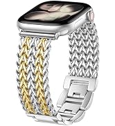 Metal Band Compatible with Apple Watch Bands for Women 40mm 41mm 42mm 38mm 44mm 45mm 46mm 49mm, D...