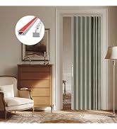 AJAZZ 100% Blackout Magnetic Accordion Door Curtain - Invisible Folding Panel for Bedroom, Living...