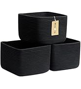 MiniArk Small Organizing Baskets for Cubes Closet, 9.7x9.7x7.1 Inch Rope Woven Storage Bins for N...