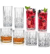 Unbreakable Plastic Drinking Glasses Set of 8, Shatterproof 100% Tritan Water, Whiskey, Cocktail ...
