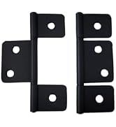 QCAA Flag Three Leaf 3-1/2" Bifold Shutter Hinge for Non-Mortise Cabinet Hardware, Black, Made in...