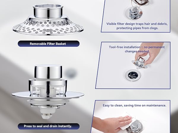 Removable Filter Basket Easy to clean