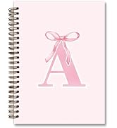 foedor Coquette Trendy Pink Bow Personalized Teen Girl Gifts Initial Cute Pink Notebook,Pinkbow S...