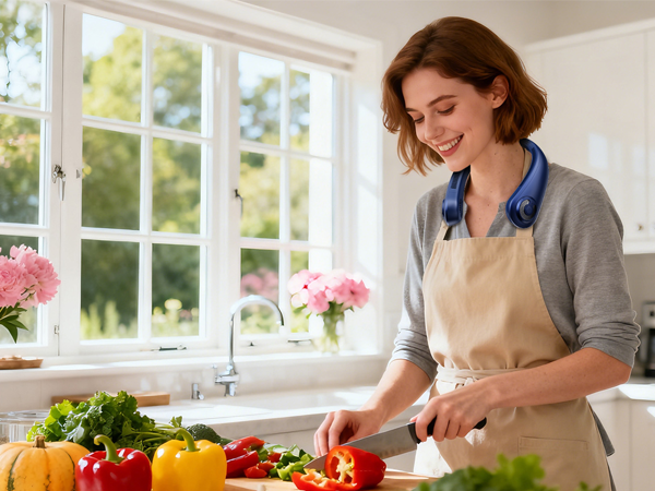 hands free wearable neck fan for kitchen