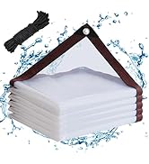 Clear Tarps Waterproof 8X10 with Grommets Clear Vinyl Tarp Heavy Duty Outdoor Clear Plastic Tarp ...