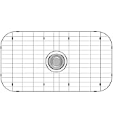 iPEGTOP Sink Bottom Grid, Stainless Steel Sink Protector 28"x 15" Centered Drain Hole with Corner...