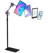 SHUWEI Tablet Floor Stand with Double Self-Locking Worm Gears, 70.9”Height Adjustable iPad Floor ...