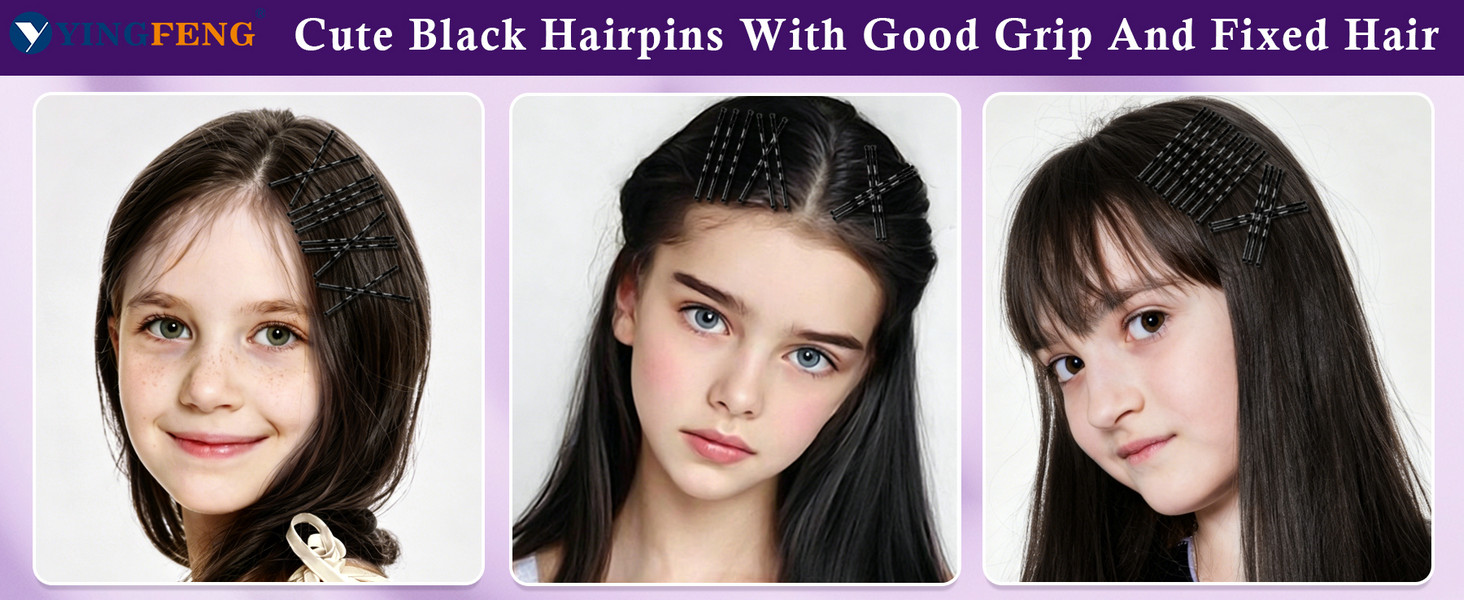 cute black hairpins with good grip and fixed hair