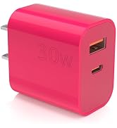 Aolcev for iPhone Charger Fast Charging 2 in 1 USB A USB C Charger Block 30W Cute Type C Fast Cha...