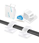 Abnii 100PCS Cable Clips, Adhesive Wire Clips Organizer Cord Clips Management, Cable Staples Outd...