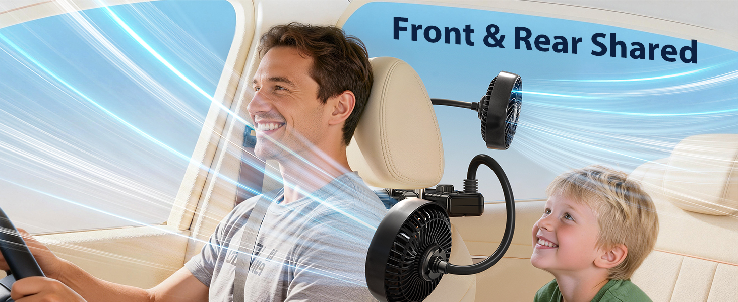 xuenair car fan usb has sturdy flexible hose arms for a more stable hovering angle