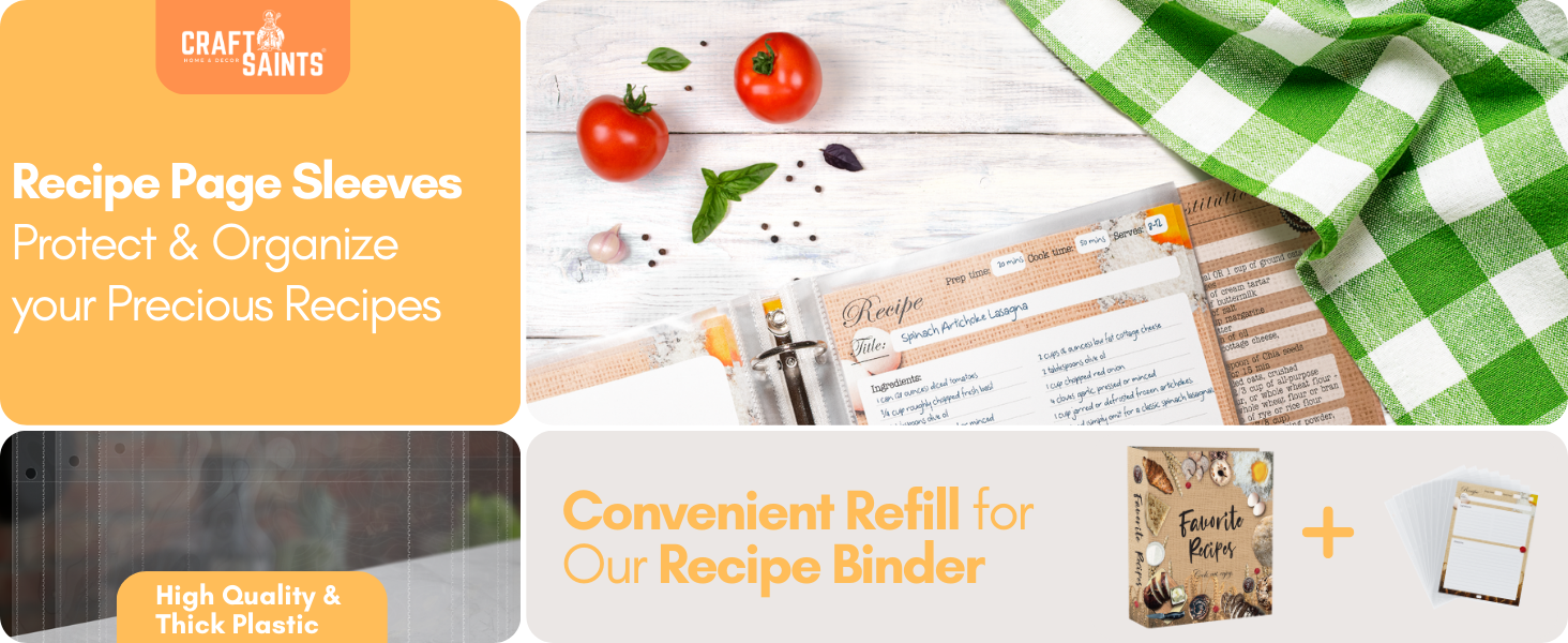 recipe page protectors