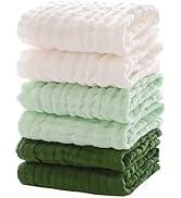 MUKIN Baby Washcloths - Soft Face Cloths for Newborn, Absorbent Bath Face Towels, Baby Wipes, Bur...