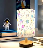 GFTDNS Astronaut Kids Table Lamp, Astronauts Room Decor for Boys,3 Level Dimmable Wood Nightstand