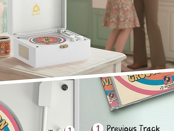cd player record vinyl that looks like a white reproductor de with bluetooth small cute for home