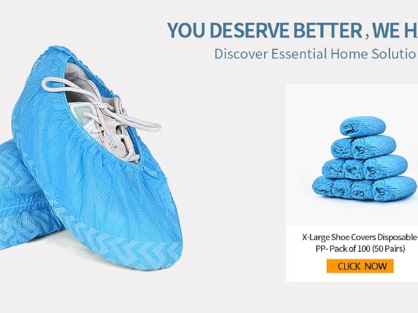 Shoe Covers Disposable Non-Woven X-Large 100 Pcs, Blue