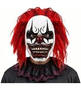 ELAMAS Halloween Mask Creepy Clown Mask, Halloween Scary Clown Masks Horror Cosplay Costume Props...