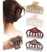 4 Pack Silicone Flexible Hair Claw Clips - Nonslip Large Bendable Soft Claw Clip for Women, Silic...