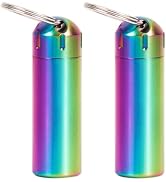 VTAR Pill Organizer,2 Pack,Waterproof Single Chamber Stainless Steel Travel Small Pill Box, Keych...