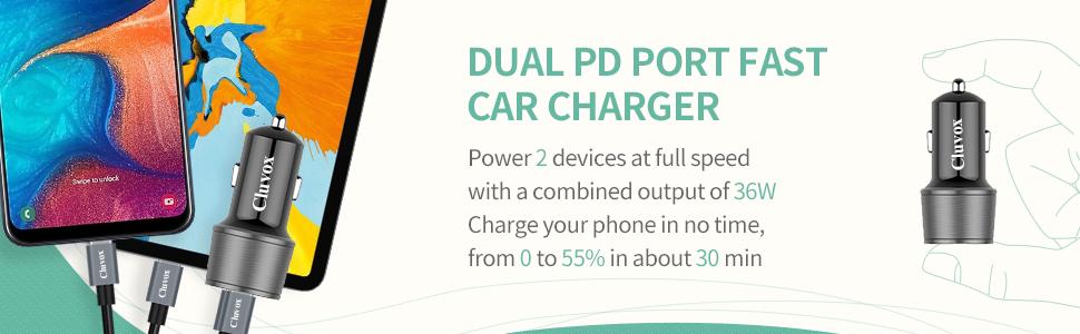 Iphone x fast car charger dual usb