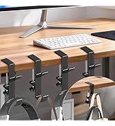 CaLeQi Desk Mount Bag Holder Hook Clamp,On Backpack Hanger Portable Desk Mount Headphones Holder ...